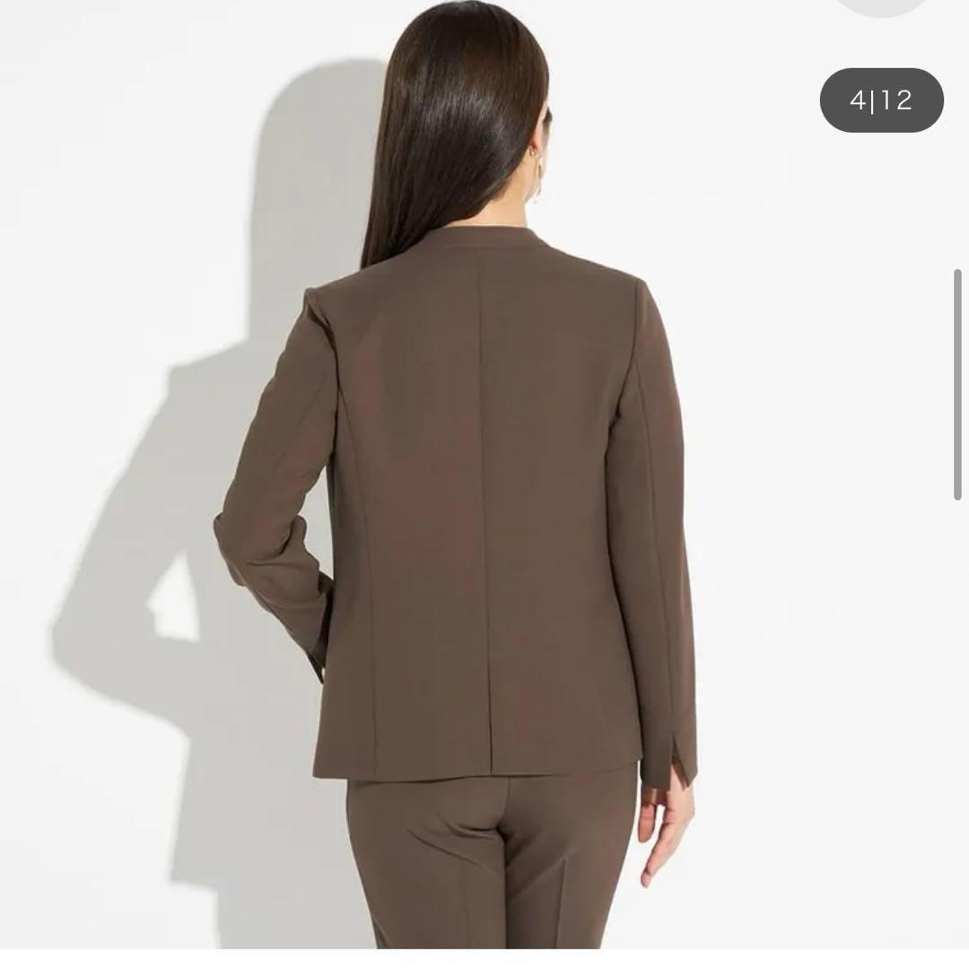 アオキ 2wayストレッチ トロピカルノーカラージャケットセット XS