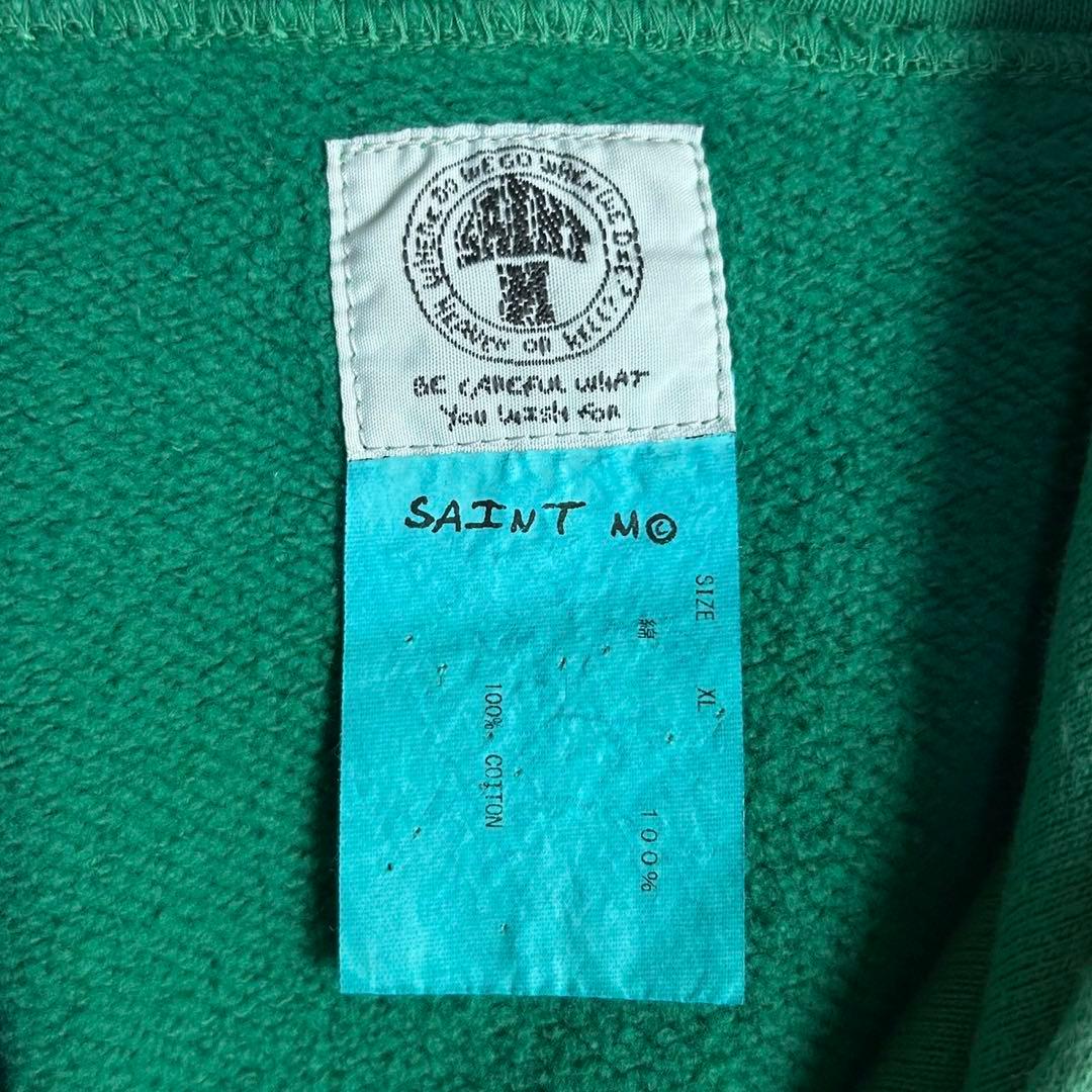 5174【希少XLサイズ】セントマイケル☆センターロゴ入りパーカー グリーン 緑