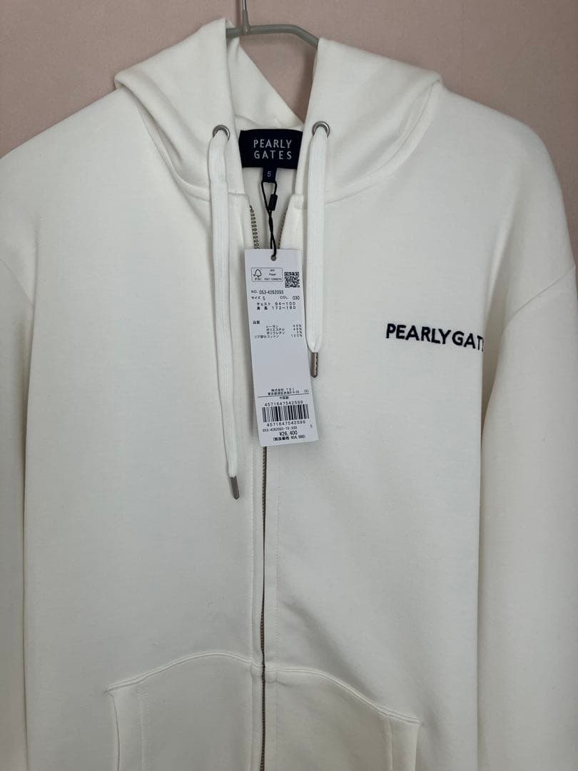 新品タグ付き PEARLY GATES フルジップ パーカー ホワイト 5