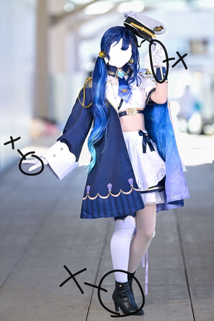 天宮こころ軍服コスプレ衣装Mウィッグ