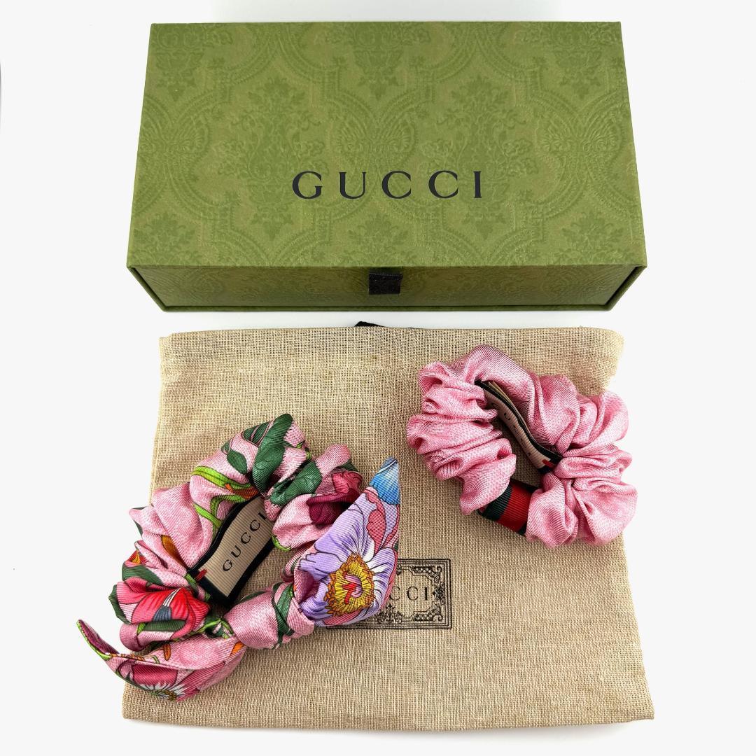 GUCCI グッチ シルク100% シュシュ フローラ、シェリー レディース