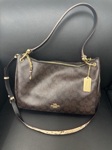 【purin3008】COACH ショルダーバッグ PVC×レザー