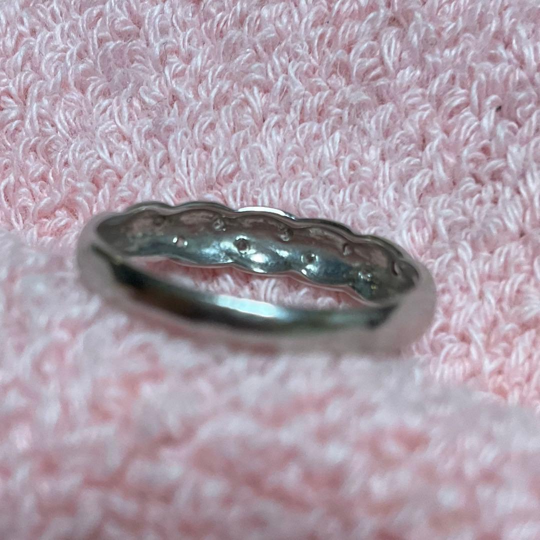 プラチナ ダイヤモンド ツイストデザイン リング 9号