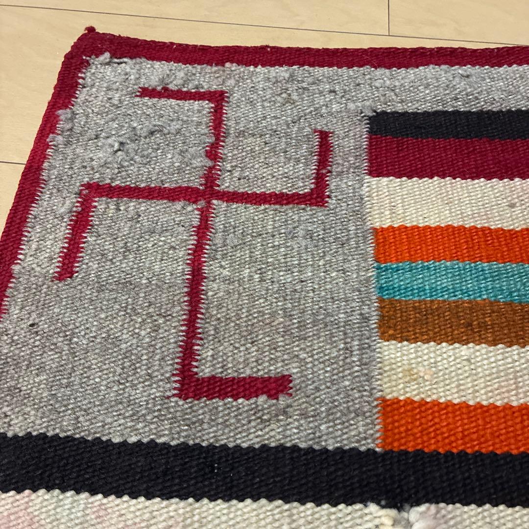 30s〜 Navajo ナバホ ビンテージ アンテーク ラグ 卍 スワスティカ