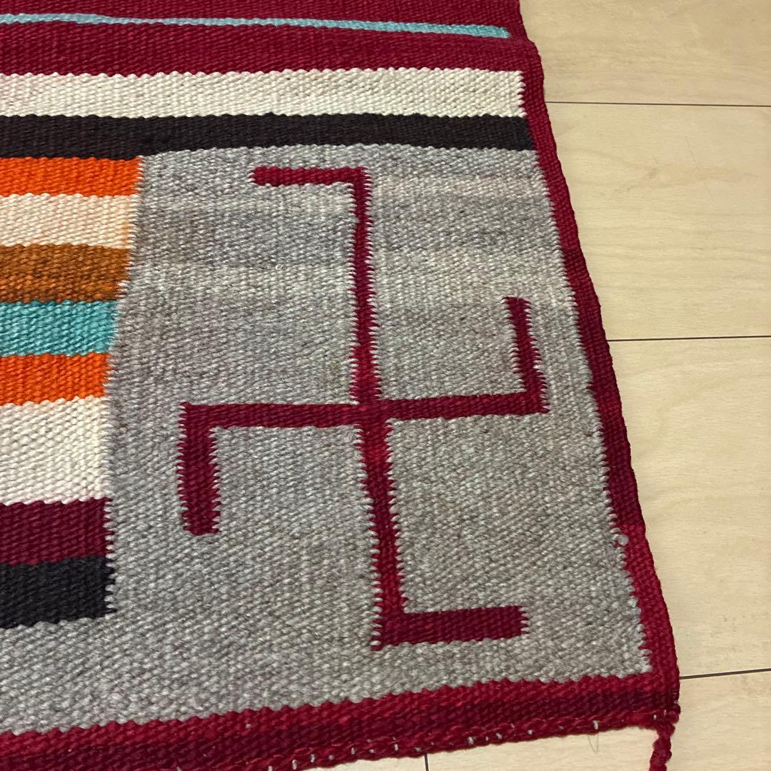 30s〜 Navajo ナバホ ビンテージ アンテーク ラグ 卍 スワスティカ