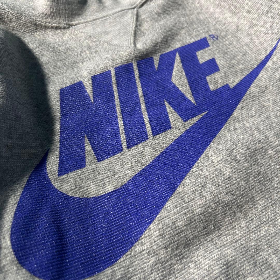 90s NIKE OLD スウェット トレーナー グレー ブルー 銀タグ 前V