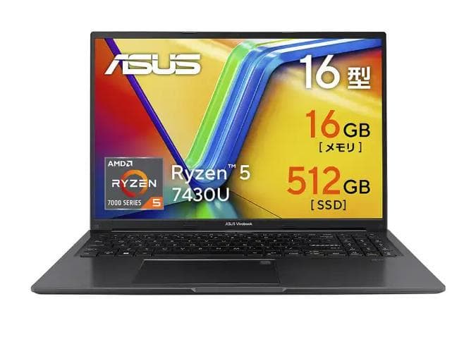 F ほぼ未使用 ASUS Ryzen5 7430U/16GB/SSD512GB