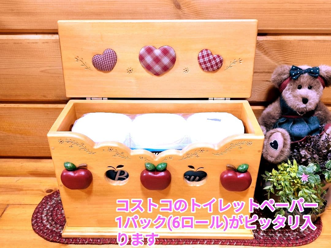 ⭐アメリカンカントリー雑貨♥ まん丸りんご ෆ ̖́-‬ の多目的収納BOX