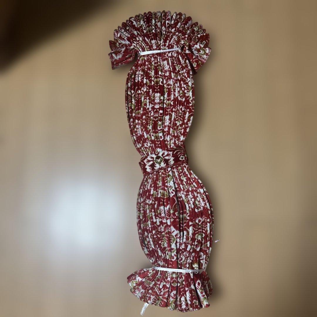 新格子レッド仮眠カーテン　裏地なし