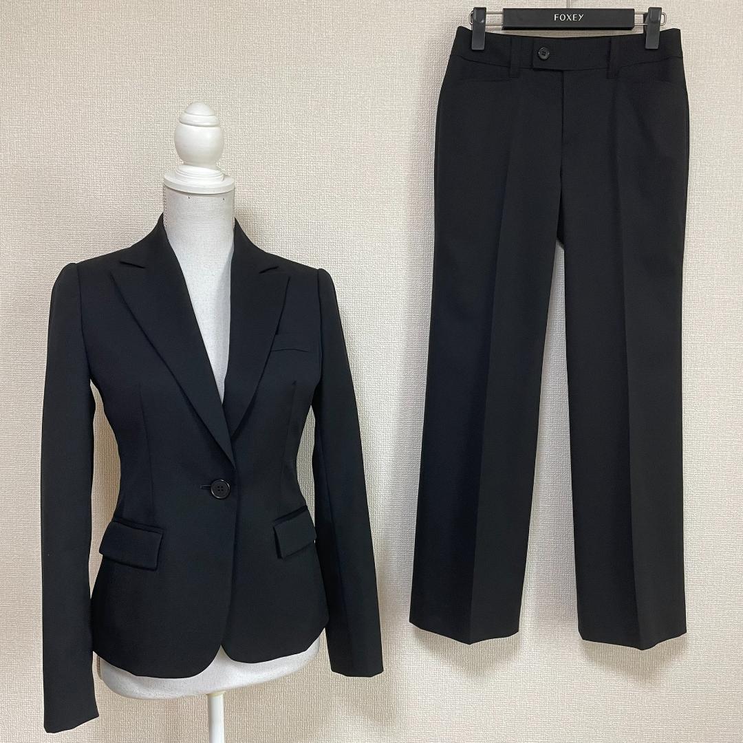 バーバリー BURBERRY 黒 パンツスーツ 36 三陽商会 秋冬