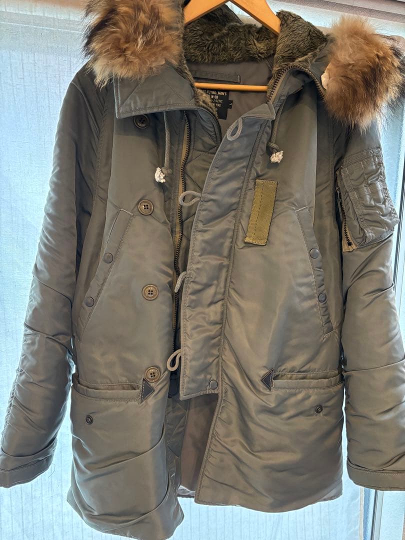 【美品・お値下げしました】AVIREX TYPE N-3B L カーキ