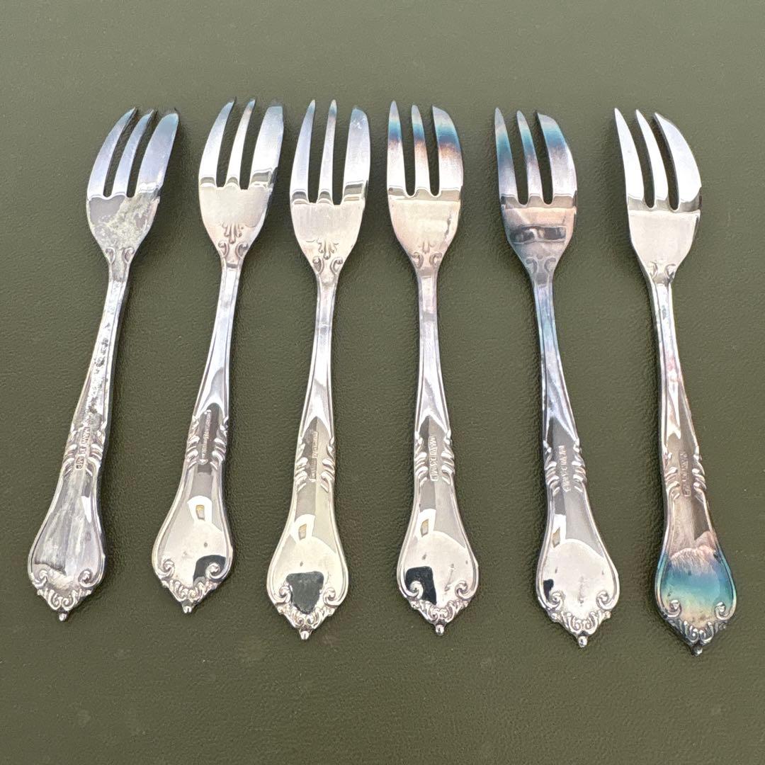 マッピン&ウェッブ　ケーキサーバー&フォーク6本　銀仕上げ　マッピンプレート