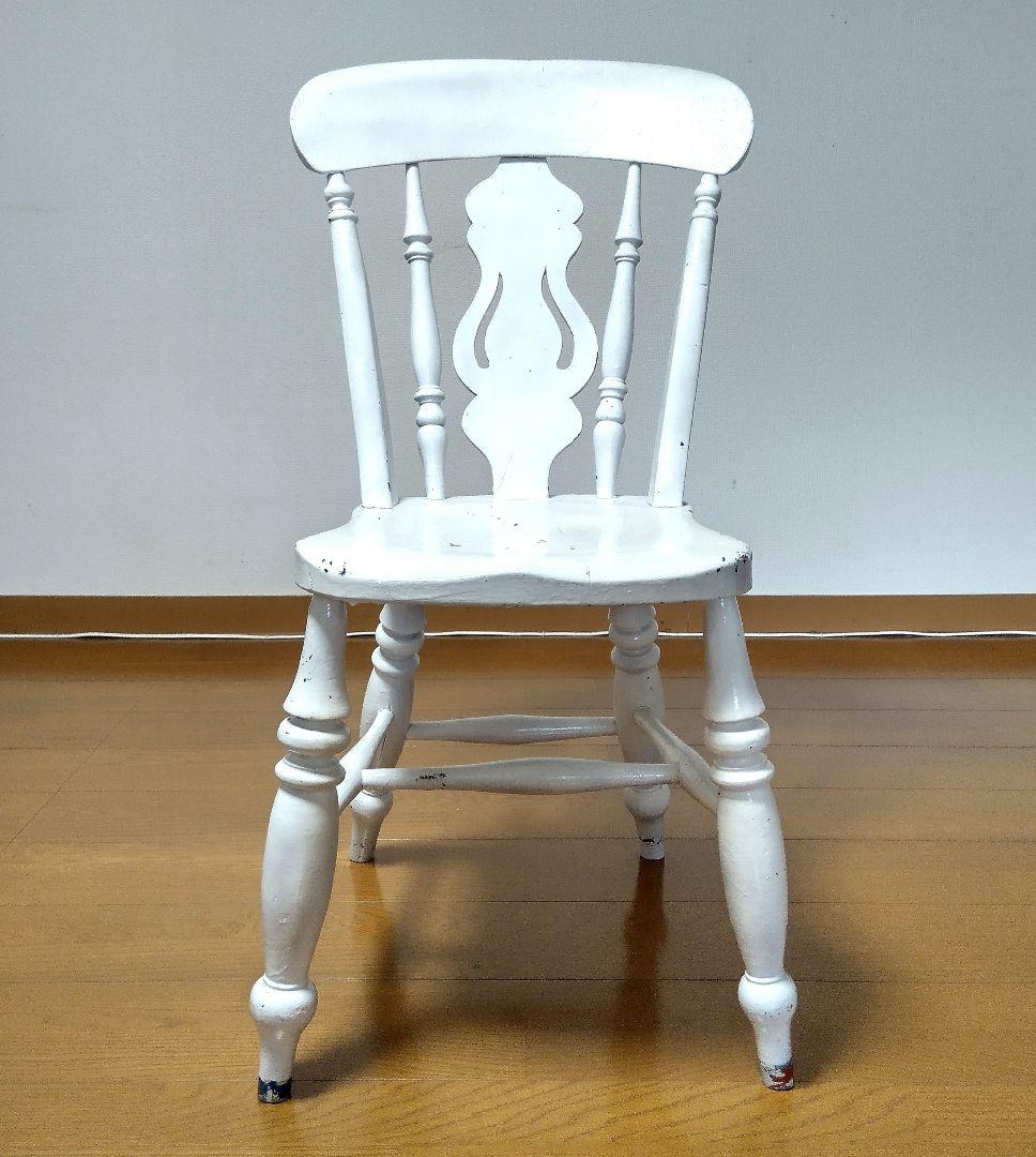 アンティーク ヴィンテージ ホワイトペイント ウインザー チェア