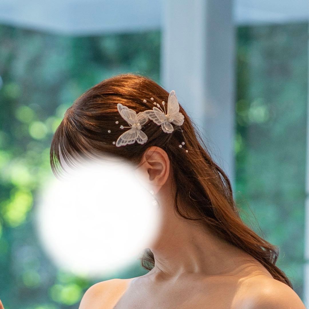 バタフライピン　ブライダル　ヘアアクセサリー　カプリピン　オルガブランカ