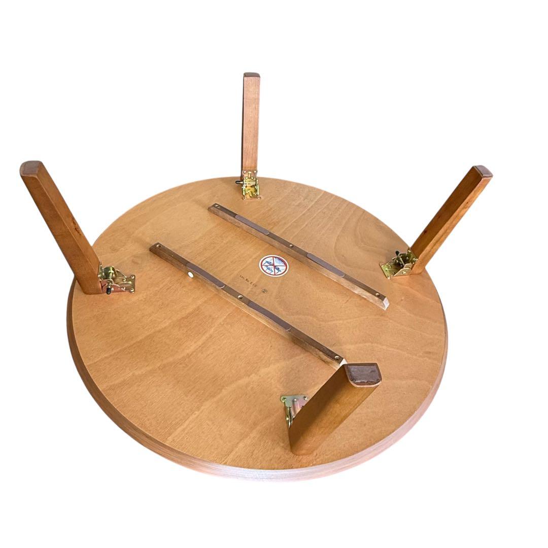 HR786 【木目が素敵な】ちゃぶ台　折りたたみ　円卓　丸テーブル　座卓