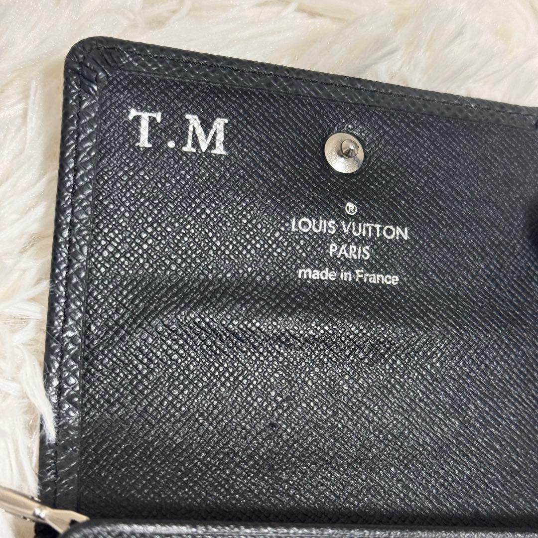 ルイヴィトン　タイガ　カードケース　ブラック　レザー