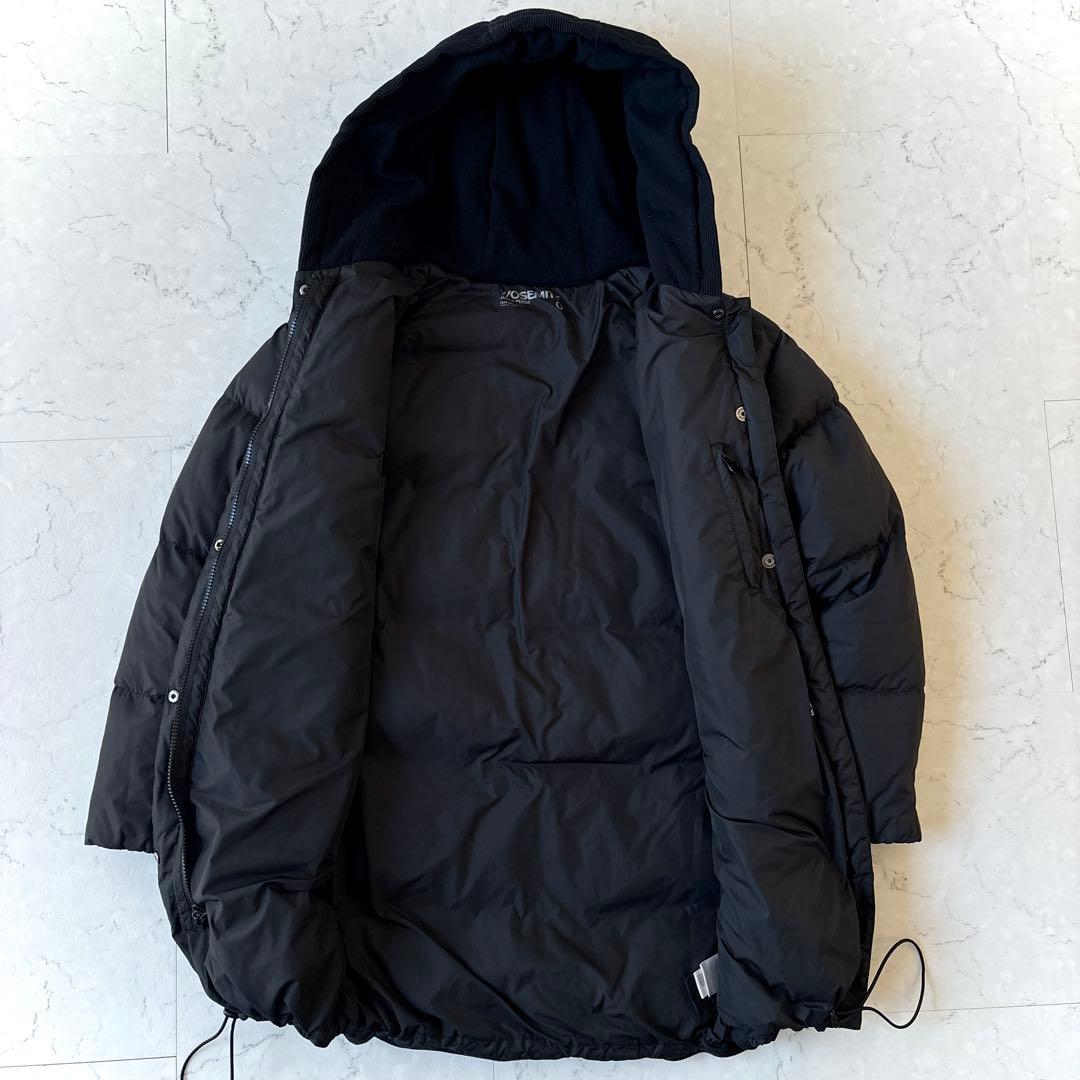 ヨセミテ ジェームスパース フーデッド 切り替え ダウンコート ジャケット 黒