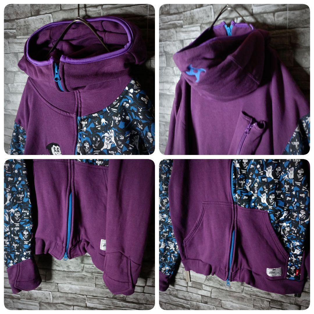 ここまでやる？☆パンクドランカーズ忍者パーカー 切替忍者柄 刺繍 忍者フード