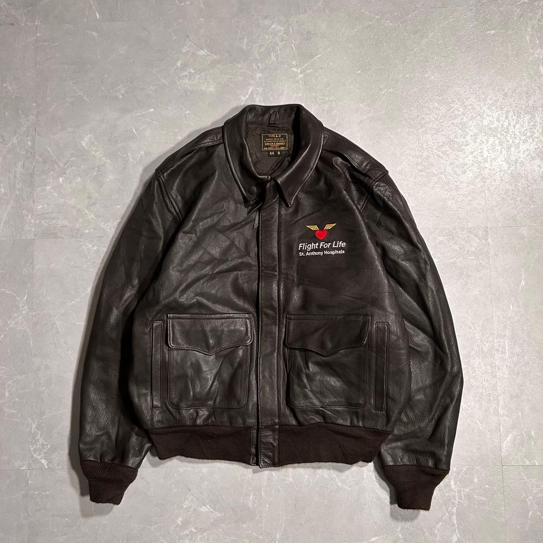 90s A-2 レザージャケット USA 本革 ブラウン 古着 短丈 G-1