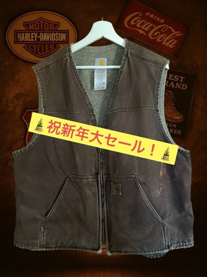 【年明け大放出セール！】Carhartt ダックベスト ボアライナー