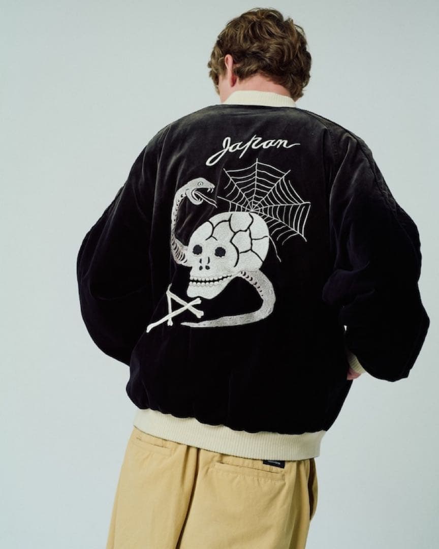 本日限定！L別珍スカジャンスーベニアジャケット両面アダムパテック