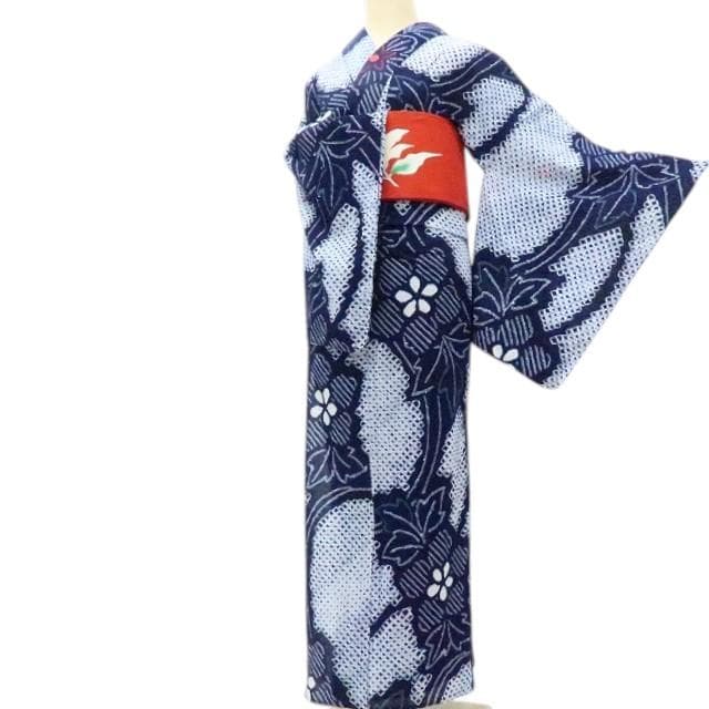 Y3455◆美品 有松鳴海絞り 綿 手縫い仕立て 高級浴衣 洗える夏着物