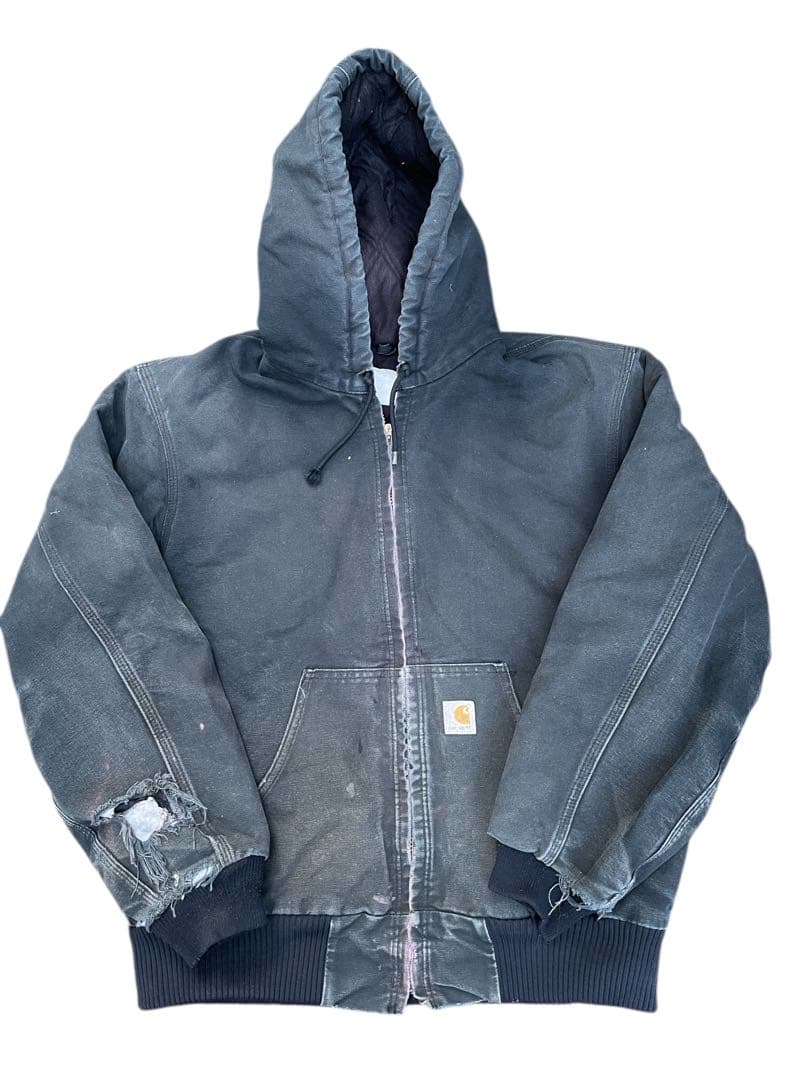 Carhartt アクティブパーカー ブラック L フェード ボロ 雰囲気系