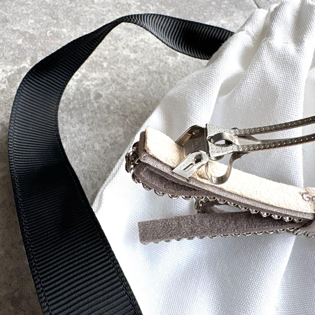 コンプレックスビズ　リボン　バレッタ　極美品 スワロフスキー　ホワイト