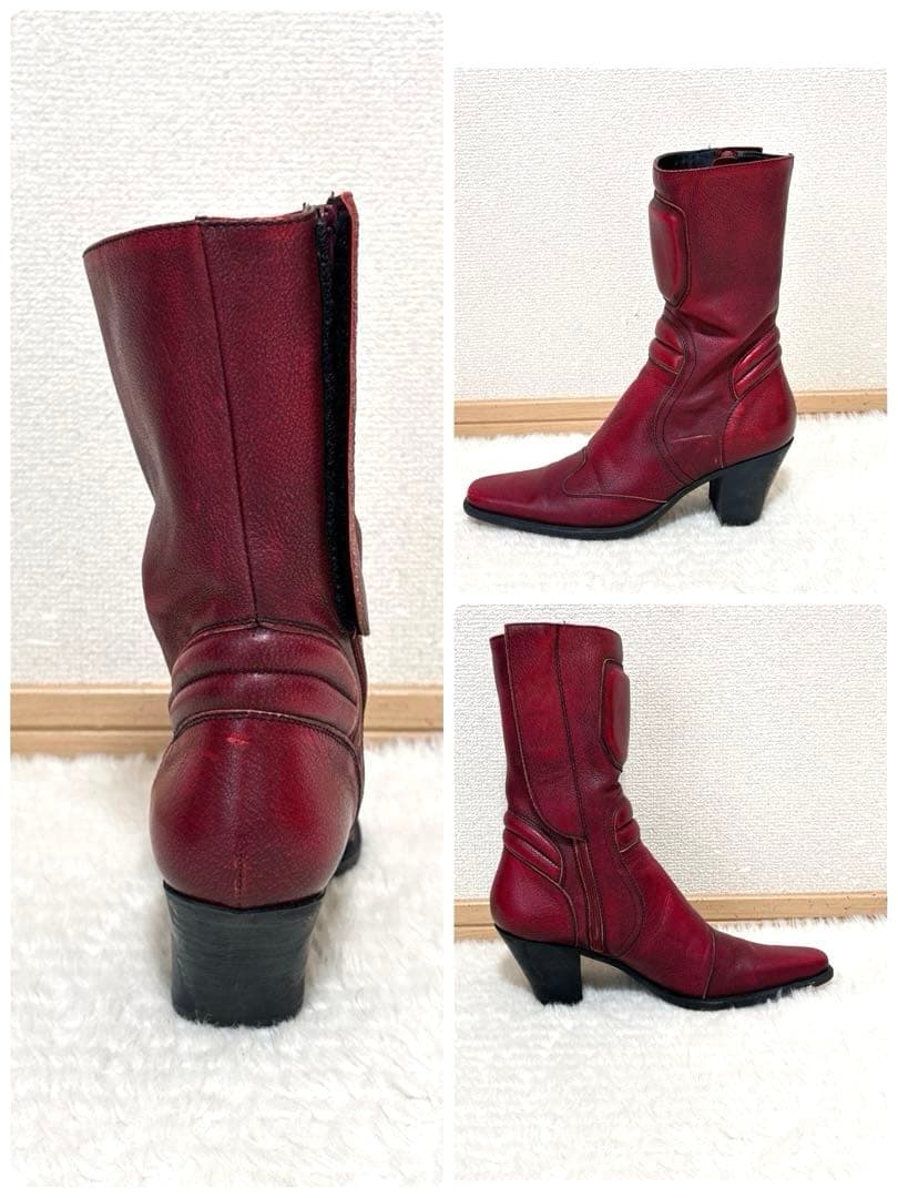 新品 訳あり イタリア製 ミュウミュウ レザーブーツ サイズ35 2/1