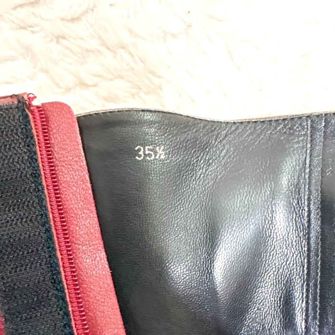 新品 訳あり イタリア製 ミュウミュウ レザーブーツ サイズ35 2/1