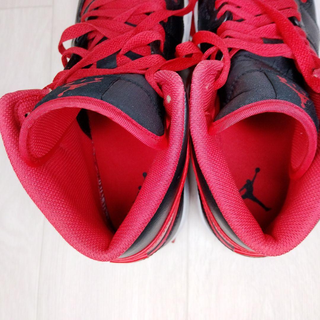 g*n様 ​ナイキ エアジョーダン1 ミッド ブレッド トゥ 26.5cm 赤