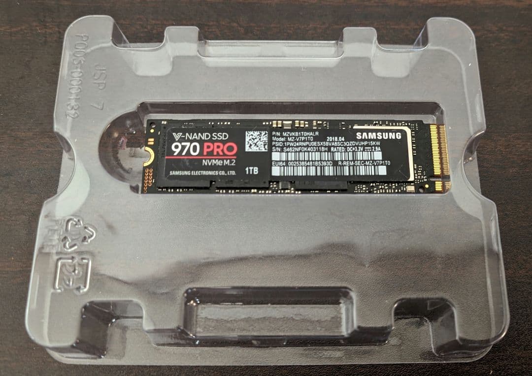Samsung 970 PRO 1TB 高耐久SSD MLC M.2 NVMe