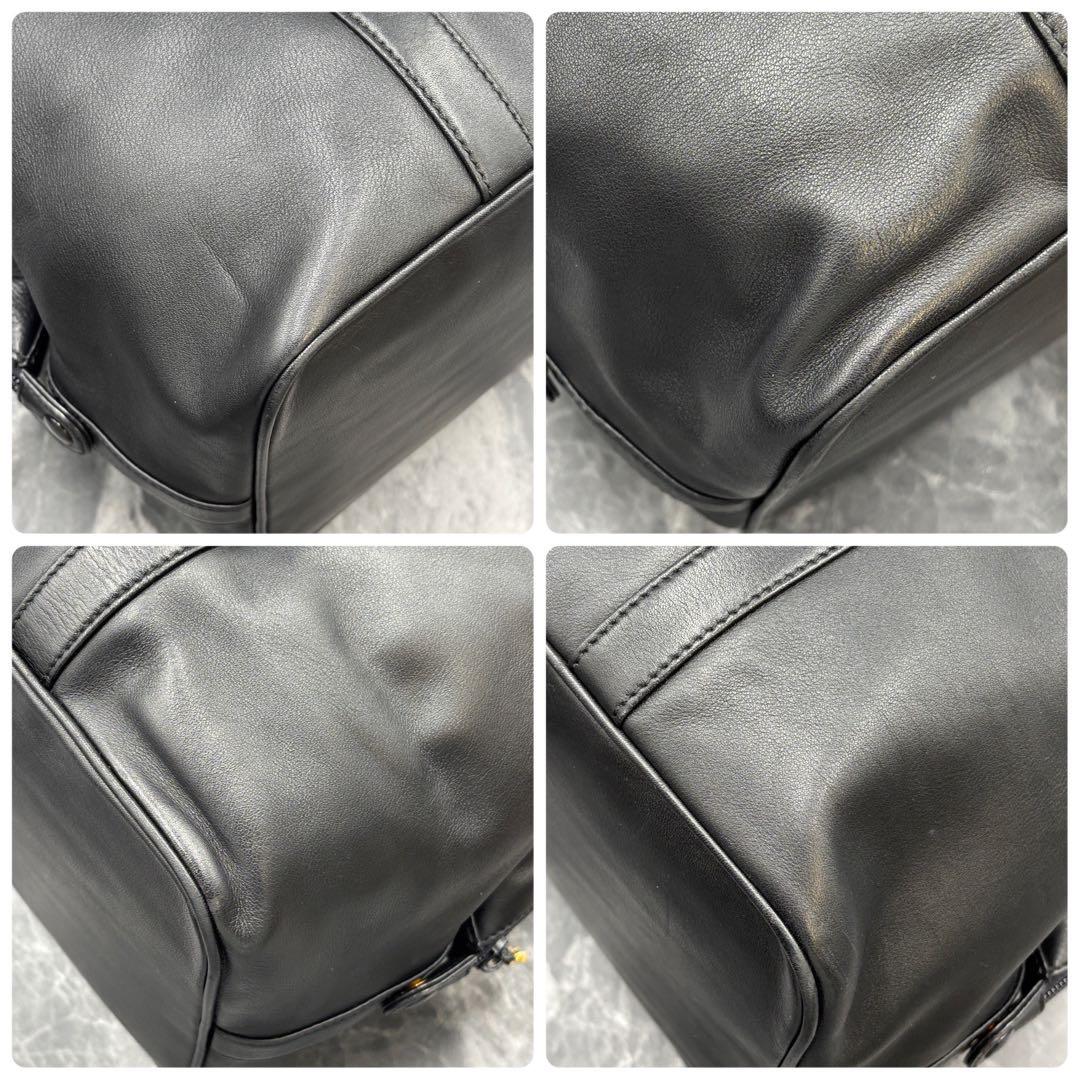 極美品✨ロエベ ボストンバッグ アナグラム オールレザー ブラック