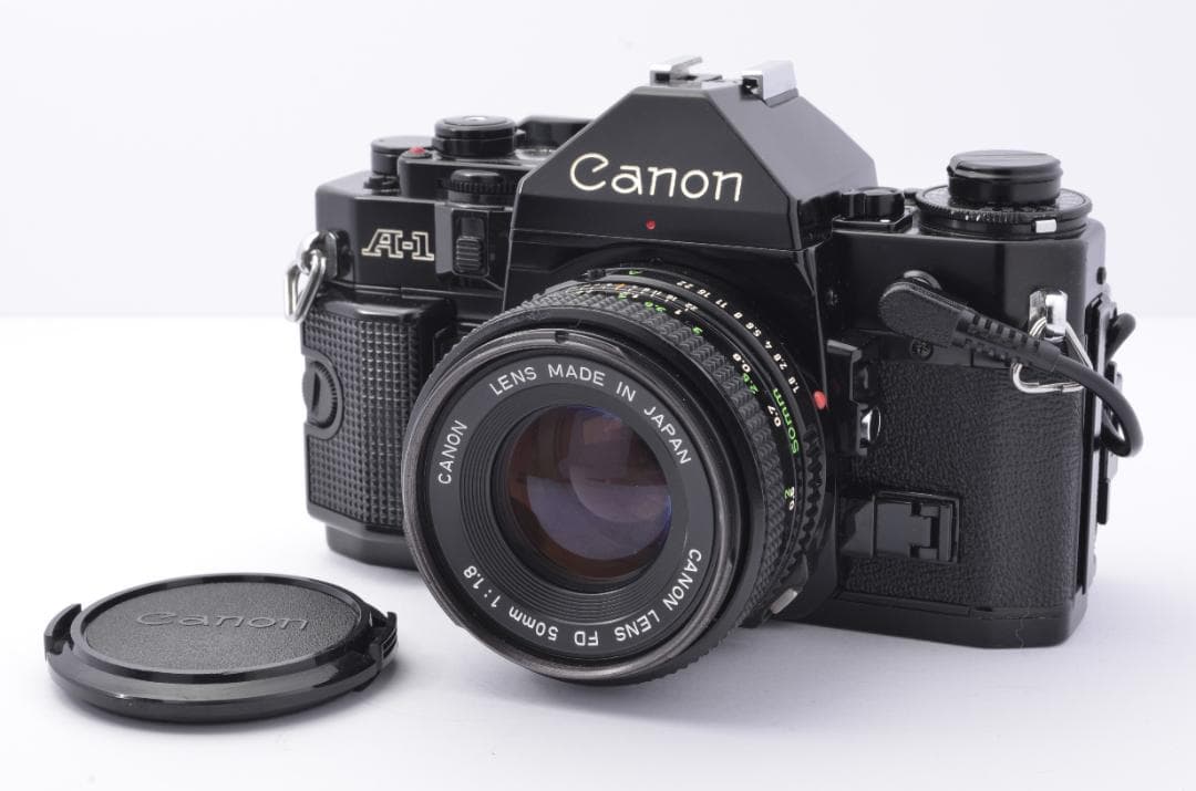 【美品】Canonキャノン A-1 ブラック 完動品　FD50mm 1:1.8