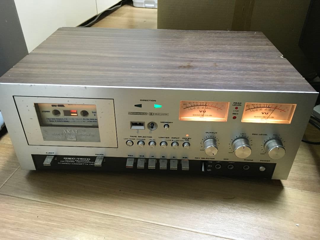 AKAI GXC-730D カセットデッキ VUメーター付き シルバー「現状」