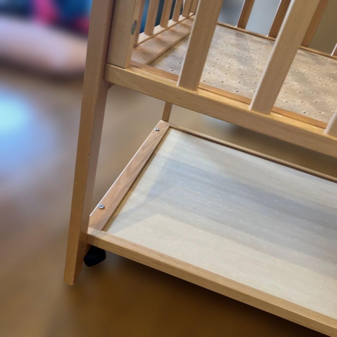 【国産】 カトージ ミニベビーベッド ツーオープン70cmハイポジション