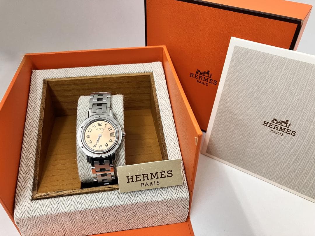 【美品】電池交換済★HERMES　エルメス　クリッパー　CL4.210