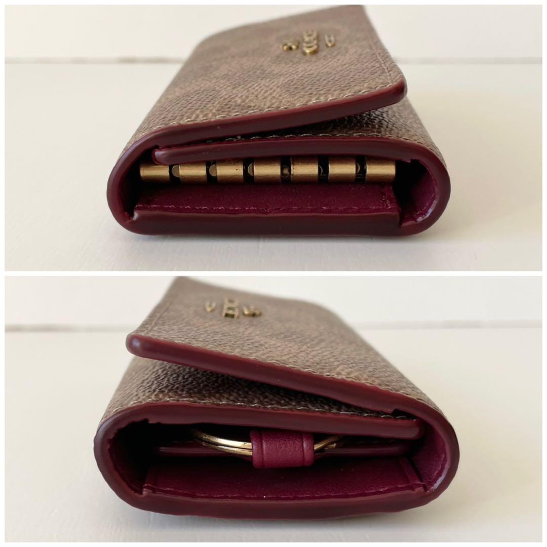 【新品】COACH 6 リング キー ケース シグネチャー キャンバス