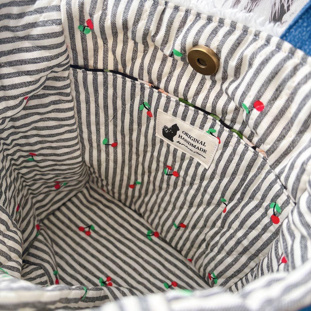 コヤンイサムチョン　バック　バラ模様マンドゥちゃん　デニム　トート