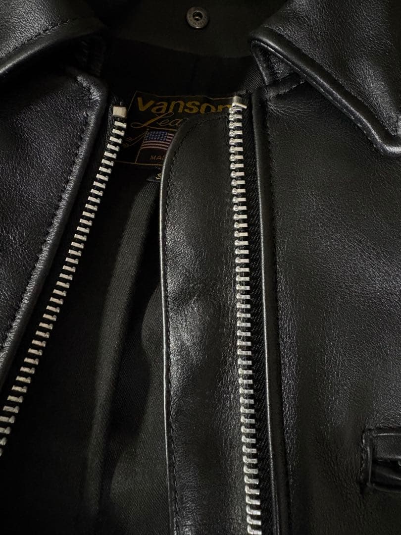 vanson 9D 別注 カウハイド BK 38