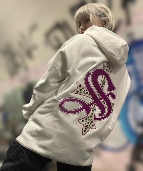 【美品】SUPPLIER パーカー XL クロスロゴ ストーン