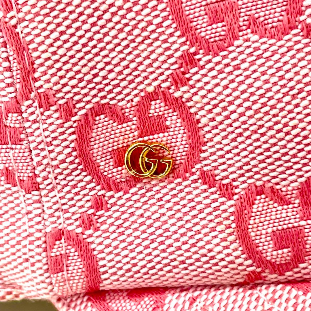 美品✨グッチ キャンバス GG柄 ベースボールキャップ GGチャーム ゴールド