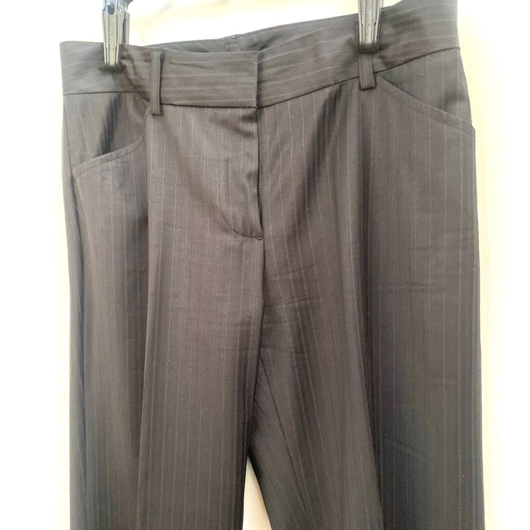 セオリーリュクス　パンツスーツ　セットアップ　ブラック　細ストライプ　M 美品