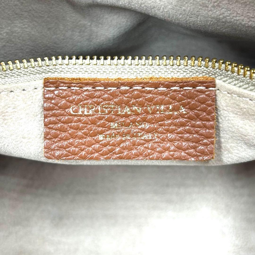 【極美品】CHRISTIAN VILLA ボストンバッグ ブラウン 2way