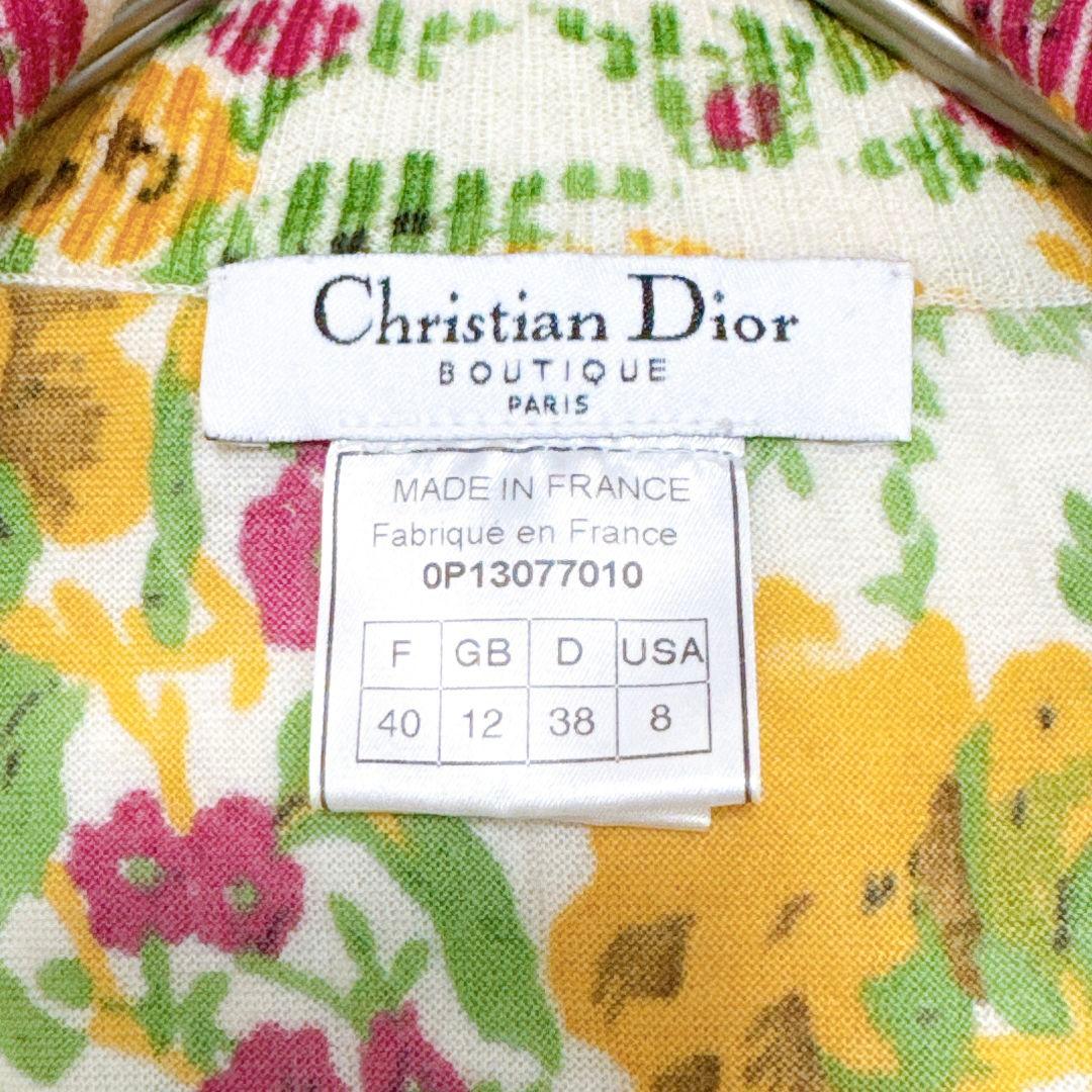 【美品】ディオール♡ガリアーノ期 カシミヤ100% 花柄 ニット カーディガン