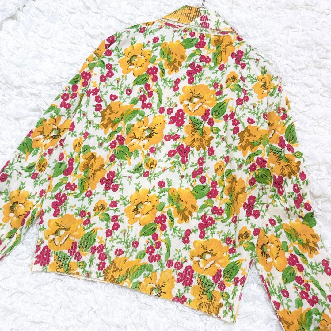 【美品】ディオール♡ガリアーノ期 カシミヤ100% 花柄 ニット カーディガン