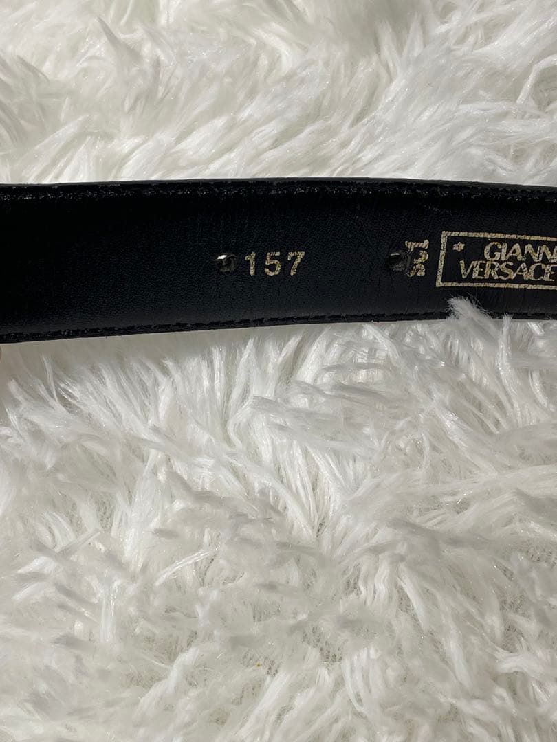 希少　GIANNI VERSACE 本革 メデューサ金具 ベルト 黒 イタリア製