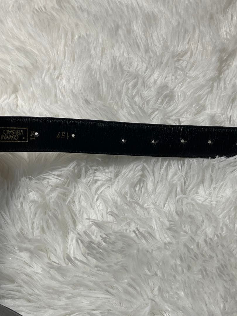 希少　GIANNI VERSACE 本革 メデューサ金具 ベルト 黒 イタリア製