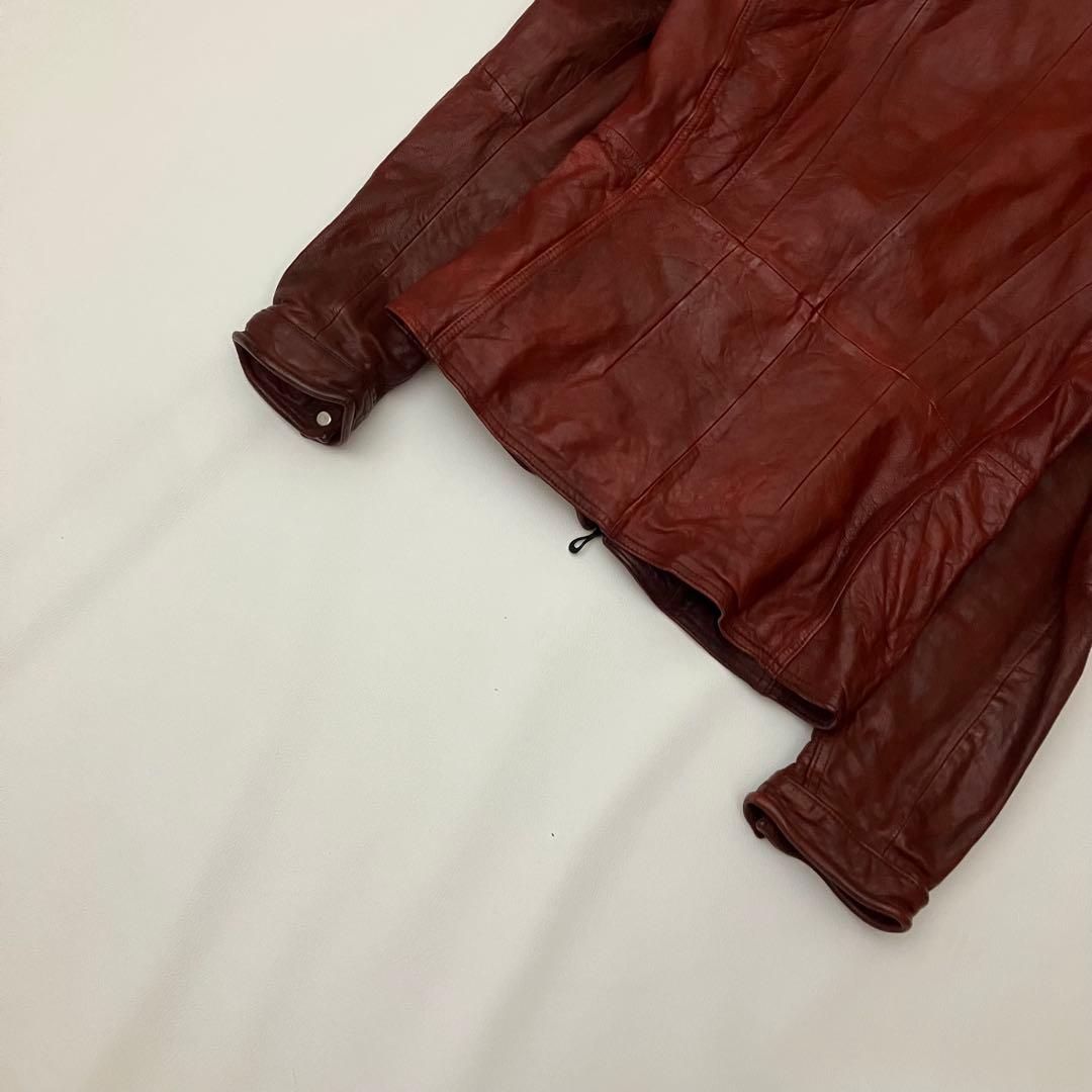 ✨希少　30周年✨ニコル　レザージャケット　シングルライダース　ジップアップ　赤