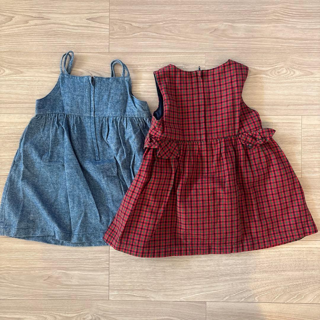 ⭐︎familiar ワンピース 2枚セット　ジャンパースカート 90